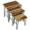 CoasterElevations 935981 Nayeli - 3 Piece Solid Sheesham Wood Nesting Tables - Natural