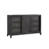 Samuel Lawrence Furniture S964-010 Lenox - 6-Drawer Sliding Door Dresser With Storage - Black