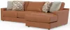 Jackson Furniture Industries 5045/63/76-26 Minori - Italian Leather 2 Piece Sofa / Chaise With RSF Chaise - Whiskey