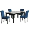 New Classic 40-400B-D4C New Classic 40-400B-D4C Celeste - Dining Table With 4 Chairs - Black / Blue