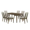 New Classic 40-7185BN-D6C New Classic 40-7185BN-D6C Maggie - Dining Table With 6 Natural Chairs - Dark Brown
