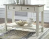 Ashley Furniture T637-4 Bolanburg - Sofa Table - White / Brown / Beige