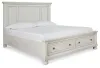 Ashley Furniture B742/31/36/58/76/99 Ashley Furniture B742/31/36/58/76/99 Robbinsdale - 5 Pc. - Dresser, Mirror, King Panel Storage Bed - Antique White