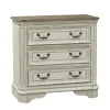 Liberty Furniture 244-BR64 Magnolia Manor - 3 Drawer Bedside Chest With Charging Station - Antique White