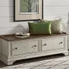 Liberty Furniture 498-OT47 Morgan Creek - Storage Hall Bench - Antique White / Wirebrushed Tobacco Accents