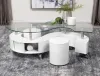 Coaster Fine Furniture 703400 Buckley - 3 Piece Coffee Table And Stools Set - White High Gloss