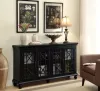 CoasterEssence 950639 Kovu - 4 Door Wood Lattice Storage Accent Cabinet - Black