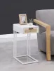 Coaster Fine Furniture 931632 Amherst - 1-Drawer Radio Weave Cane Metal Side Table - White