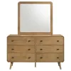 Coaster Fine Furniture 225093M Robyn - 6-Drawer Bedroom Dresser And Mirror - Light Ash