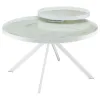 Coaster Fine Furniture 706258 Briggs - Round Marble Printed Glass Top Coffee Table - White