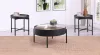 Coaster Fine Furniture 707898-S3 Ozella - 3 Piece Round Coffee And End Table Set - Sandy Black