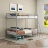 Coaster Fine Furniture 460334SVR Carson - Metal Twin Over Twin Bunk Bed - Glossy Silver