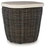 Ashley Furniture P711-702 Kimora - Square End Table - Beige / Dark Brown