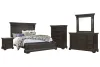 Pulaski Furniture P012-BR-K4-KIT5 Pulaski Furniture P012-BR-K4-KIT5 Caldwell - King Storage Bed, 2 Nightstands, Drawer Dresser With Mirror And Drawer Chest - Smoked Molasses