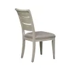 Liberty Furniture 652-C2001S Farmhouse Reimagined - Ladder Back Upholstered Side Chair - Antique White / Chestnut Tops