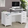 CoasterEssence 801573 Dylan - 4-Drawer Lift Top Office Desk - White High Gloss