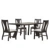 New Classic 40-4124-D4C Chestnut Ridge - 5 Piece Dining Room Set (Round 72