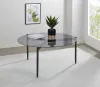 CoasterEveryday 710168 Rosalie - Round Smoked Glass Top Coffee Table - Sandy Black