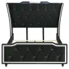 Coaster Fine Furniture 223161Q Lorient - Queen LED Upholstered Wingback Bed - Black