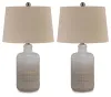 Ashley Furniture L121854 Marnina - Ceramic Table Lamp (Set of 2) - Taupe