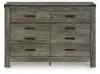 Ashley Furniture B4480-21 Frandern - Six Drawer Dresser - Gray