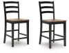 Ashley Furniture D634-124 Wildenauer - Barstool (Set of 2) - Brown / Black
