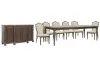 Pulaski Furniture P412240-KIT14 Pulaski Furniture P412240-KIT14 Saddle Creek - Extendable Leg Dining Table With 6 Upholstered Side Chairs And Server - Timber Brown
