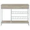 Coaster Fine Furniture 182275 Melrose - 2-Drawer Home Bar Storage With Wine Rack Gray - Gray