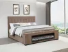 Coaster Fine Furniture 305811KE Senna - Upholstered Eastern King Audio Flame Visualizer Bed - Brown