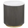Coaster Fine Furniture 710418-S3 Jason - 3 Piece Round Marble Coffee And End Table Set - White