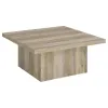 Coaster Fine Furniture 710878 Devar - Square Engineered Wood Coffee Table - Distressed Pine