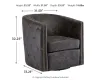 Ashley Furniture A3000202 Brentlow - Swivel Accent Chair - Distressed Black