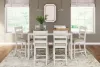 Ashley Furniture D394-423 Skempton - Counter Height Dining Table and Bar Stools (Set of 7) - White / Light Brown