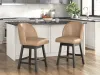 Ashley Furniture D618-324 Neymorton - Upholstered Swivel Faux Leather Barstool (Set of 2) - Dark Grayish Brown