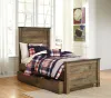 Ashley Furniture B446B8 Ashley Furniture B446B8 Trinell - Twin Panel Bed With 1 Large Storage Drawer - Brown