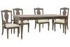 Pulaski Furniture P412240-KIT3 Pulaski Furniture P412240-KIT3 Saddle Creek - Extendable Leg Dining Table With 4 Wood Back Arm Chairs - Timber Brown