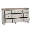Liberty Furniture 824-BR31 Heartland - 9 Drawer Dresser - Antique White / Tobacco Tops