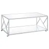 CoasterEssence 720794 Provins - 3 Piece Occasional Table Set - Clear Mirror And Chrome