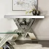 CoasterElevations 723449 Taffeta - V-Shaped Mirrored Entryway Console Table - Silver