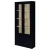 Coaster Fine Furniture 953478 Hawthorne - 4-Shelf Glass Door Tall Cabinet With Drawers - Black