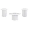 Coaster Fine Furniture 708338-S3 Rowena - 3 Piece Faux Marble Coffee And End Table Set - White
