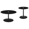 Coaster Fine Furniture 709688-S2 Ganso - 2 Piece Round Glass Top Coffee And End Table Set - Black