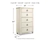 Ashley Furniture B267-46 Willowton - Five Drawer Chest - Brown / Beige / White