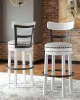 Ashley Furniture D546-530 Ashley Furniture D546-530 Valebeck - Tall UPH Swivel Barstool - White