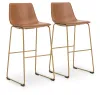 Ashley Furniture PCD373-230 Ashley Furniture PCD373-230 Ciabori - Tall Upholstered Barstool (Set of 2) - Brown / Gold