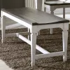 Liberty Furniture 417-C9000B Allyson Park - Wood Seat Bench - Wirebrushed White / Charcoal