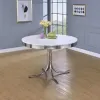 CoasterEveryday 2388 Retro - Round Wood Top Dining Table - White And Chrome