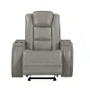 New Classic L3183A-13P2-LGY Breckenridge II - Glider Recliner With Power Headrest & Footrest - Light Gray