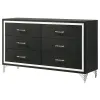 Coaster Fine Furniture 224993 Lucia - 6-Drawer Dresser Cabinet - Black