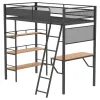 Coaster Fine Furniture 460332BLK Campus - 3-Shelf Metal Twin Workstation Loft Bed - Matte Black